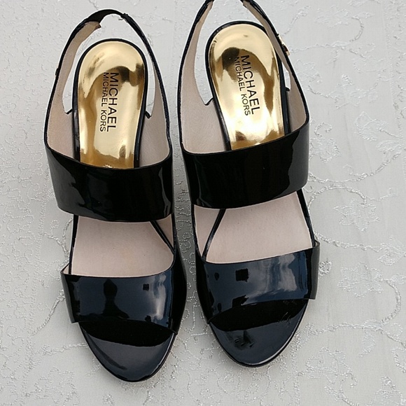 MICHAEL Michael Kors Shoes - Michael Kors Leather Black Shoes MK logo- 8M